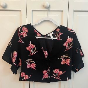 Leith Floral Cropped Blouse